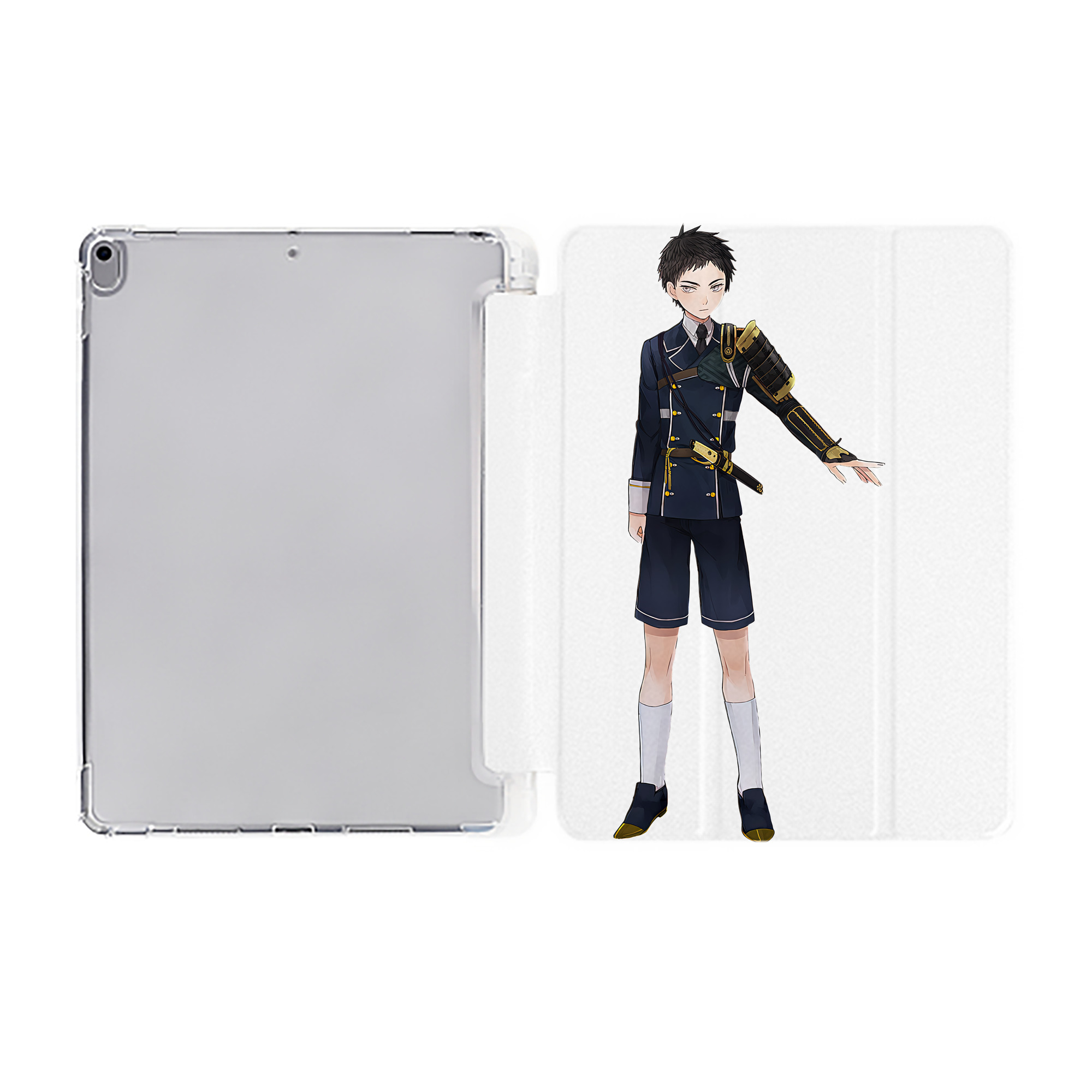 （画像用） 刀剣乱舞 Touken Ranbu IPad ケース ペン収納付き 三つ折りスタンド PUレザー×シリコン 対応機種9.5/10.5/10.9インチ